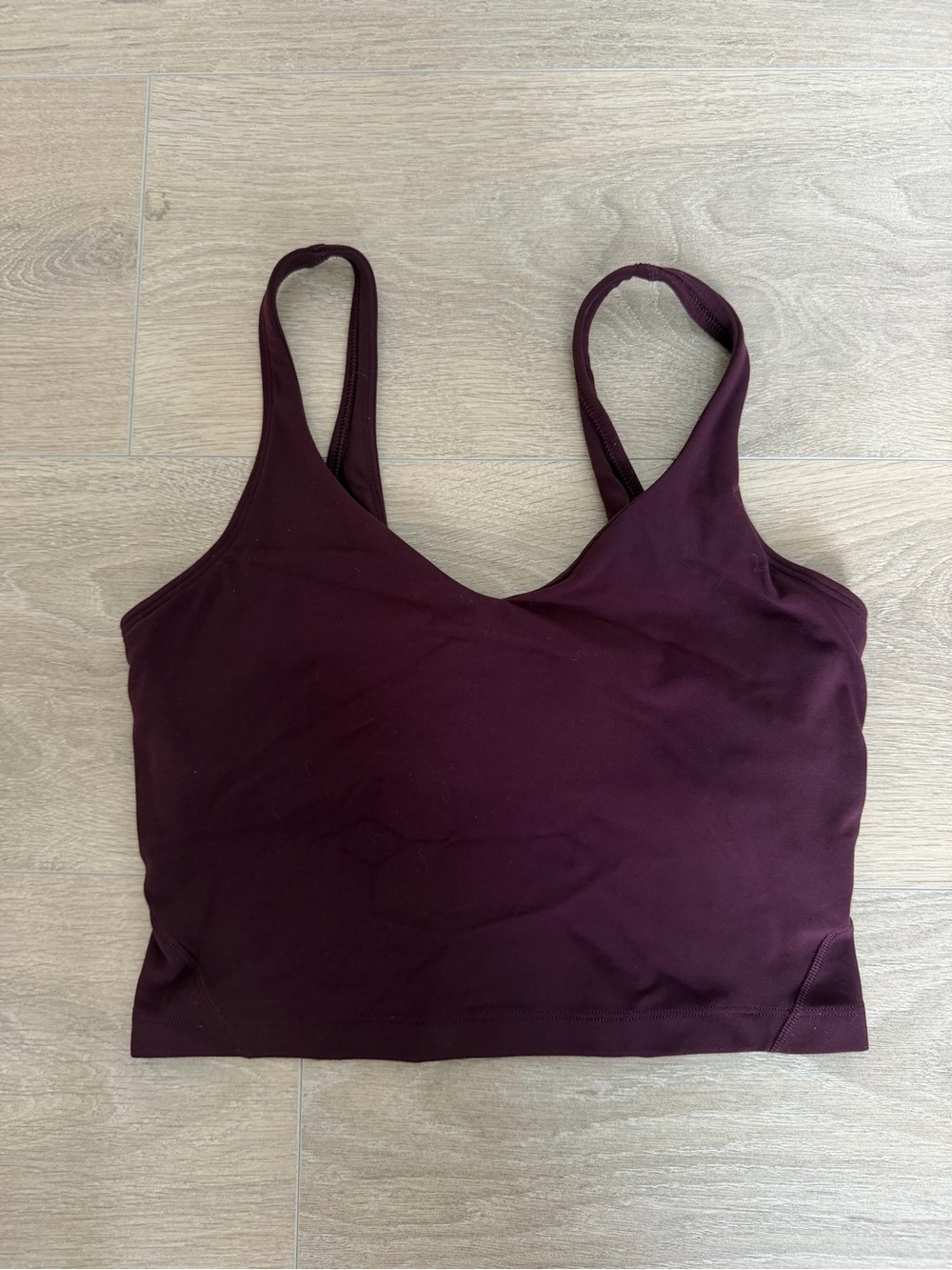 Lululemon Align Cropped Tank Burgundy w/ Built In Bra Size 4